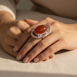 Natural Red Agate (Carnelian Aqeeq) 44.65 ct – Massive Oval Cabochon – Stone of Strength