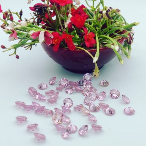 cz pink cubic zirconia round cut loose gem 121.8 ct lot for women men jewelry making