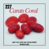 227 carat natural red coral loose gemstone for jewelry making – premium cabochon quality