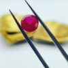 natural kashmir ruby set – 30 carats – emerald & round gems – gold plated 4 decorative lamps gift