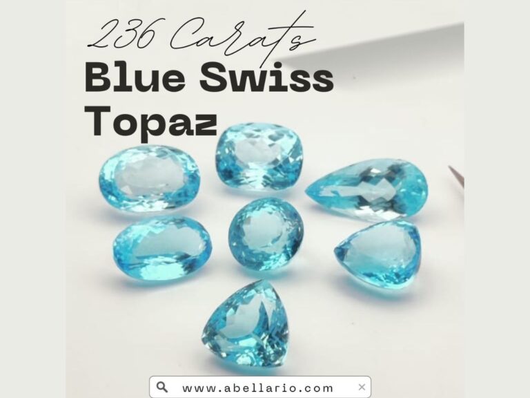 natural blue swiss topaz 236 carat